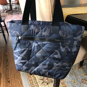 Adorable blue camo tote bag